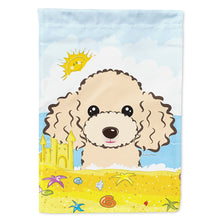 Load image into Gallery viewer, Buff Poodle Summer Beach Flag Canvas House Size BB2126CHF