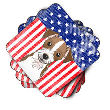 Load image into Gallery viewer, American Flag and Jack Russell Terrier Foam Coaster