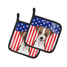 Load image into Gallery viewer, American Flag and Jack Russell Terrier Pot Holders - Set of 2 - Heat-Resistant Kitchen Essentials BB2132PTHD