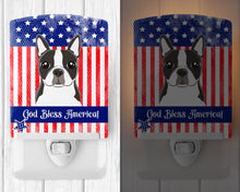 Load image into Gallery viewer, American Flag and Boston Terrier Ceramic Night Light BB2133CNL