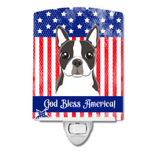Load image into Gallery viewer, American Flag and Boston Terrier Ceramic Night Light BB2133CNL