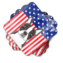 Load image into Gallery viewer, American Flag and Boston Terrier Foam Coaster