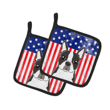 Load image into Gallery viewer, American Flag and Boston Terrier Pot Holders - Set of 2 - Heat-Resistant Kitchen Essentials BB2133PTHD