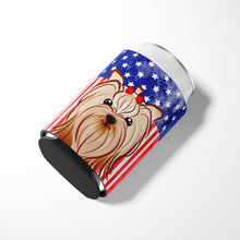 Load image into Gallery viewer, American Flag and Yorkie Yorkishire Terrier Can or Bottle Hugger BB2134CC