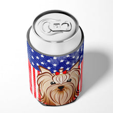Load image into Gallery viewer, American Flag and Yorkie Yorkishire Terrier Can or Bottle Hugger BB2134CC