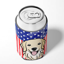 Load image into Gallery viewer, American Flag and Golden Retriever Can or Bottle Hugger BB2135CC