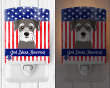 Load image into Gallery viewer, American Flag and Schnauzer Ceramic Night Light BB2136CNL