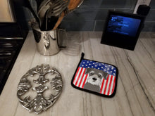 Load image into Gallery viewer, American Flag and Schnauzer Pot Holders - Set of 2 - Heat-Resistant Kitchen Essentials BB2136PTHD