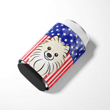 Load image into Gallery viewer, American Flag and Pomeranian Can or Bottle Hugger BB2137CC