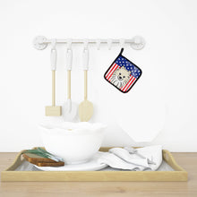 Load image into Gallery viewer, American Flag and Pomeranian Pot Holders - Set of 2 - Heat-Resistant Kitchen Essentials BB2137PTHD
