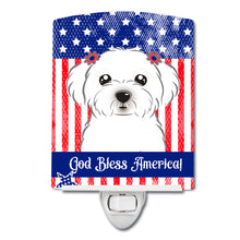 Load image into Gallery viewer, American Flag and Maltese Ceramic Night Light BB2138CNL