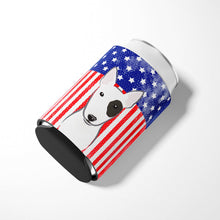 Load image into Gallery viewer, American Flag and Bull Terrier Can or Bottle Hugger BB2139CC