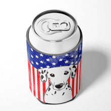 Load image into Gallery viewer, American Flag and Dalmatian Can or Bottle Hugger BB2140CC