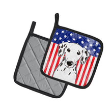 Load image into Gallery viewer, American Flag and Dalmatian Pot Holders - Set of 2 - Heat-Resistant Kitchen Essentials BB2140PTHD