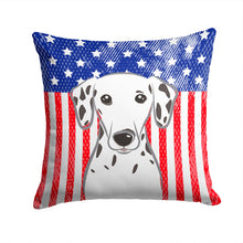 Load image into Gallery viewer, American Flag and Dalmatian Throw Pillow - 14x14 Decorative Pillow – Art for Your Home &amp; Patio BB2140PW1414