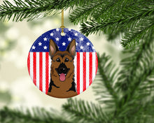 Load image into Gallery viewer, American Flag and German Shepherd Ceramic Ornament BB2141CO1