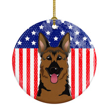 Load image into Gallery viewer, American Flag and German Shepherd Ceramic Ornament BB2141CO1