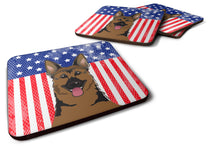 Load image into Gallery viewer, American Flag and German Shepherd Foam Coaster