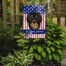 Load image into Gallery viewer, Longhair Black and Tan Dachshund Garden Flag – Decorative Outdoor Yard Flag BB2143GF