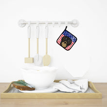 Load image into Gallery viewer, American Flag and Longhair Black and Tan Dachshund Pot Holders - Set of 2 - Heat-Resistant Kitchen Essentials BB2143PTHD