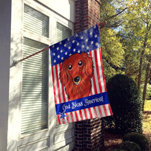 Load image into Gallery viewer, Longhair Red Dachshund Flag Canvas House Size BB2144CHF