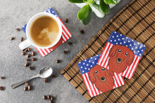 Load image into Gallery viewer, American Flag and Longhair Red Dachshund Foam Coaster BB2144FC