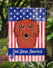 Load image into Gallery viewer, Longhair Red Dachshund Garden Flag – Decorative Outdoor Yard Flag BB2144GF
