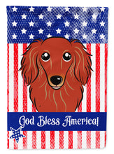 Load image into Gallery viewer, Longhair Red Dachshund Garden Flag – Decorative Outdoor Yard Flag BB2144GF