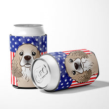 Load image into Gallery viewer, American Flag and Cocker Spaniel Can or Bottle Hugger BB2146CC