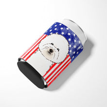 Load image into Gallery viewer, American Flag and Bichon Frise Can or Bottle Hugger BB2147CC