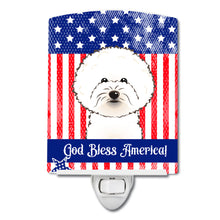 Load image into Gallery viewer, American Flag and Bichon Frise Ceramic Night Light BB2147CNL