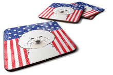 Load image into Gallery viewer, American Flag and Bichon Frise Foam Coaster