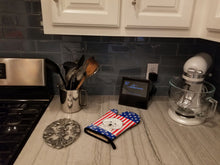 Load image into Gallery viewer, American Flag and Bichon Frise Oven Mitt BB2147OVMT