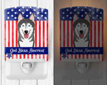 Load image into Gallery viewer, American Flag and Alaskan Malamute Ceramic Night Light BB2148CNL