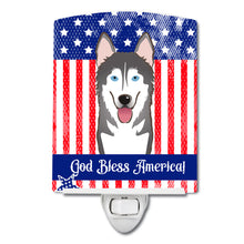 Load image into Gallery viewer, American Flag and Alaskan Malamute Ceramic Night Light BB2148CNL