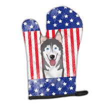 Load image into Gallery viewer, American Flag and Alaskan Malamute Oven Mitt BB2148OVMT