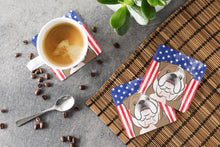 Load image into Gallery viewer, American Flag and English Bulldog  Foam Coaster
