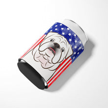 Load image into Gallery viewer, American Flag and White English Bulldog  Can or Bottle Hugger BB2150CC