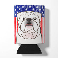 Load image into Gallery viewer, American Flag and White English Bulldog  Can or Bottle Hugger BB2150CC