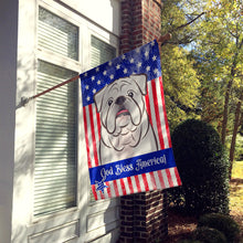Load image into Gallery viewer, White English Bulldog  Flag Canvas House Size BB2150CHF