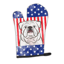 Load image into Gallery viewer, American Flag and White English Bulldog  Oven Mitt BB2150OVMT