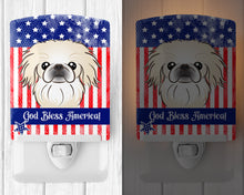 Load image into Gallery viewer, American Flag and Pekingese Ceramic Night Light BB2151CNL