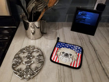 Load image into Gallery viewer, American Flag and Pekingese Pot Holders - Set of 2 - Heat-Resistant Kitchen Essentials BB2151PTHD
