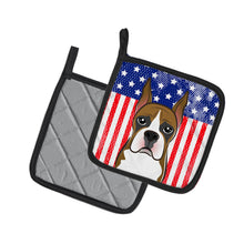 Load image into Gallery viewer, American Flag and Boxer Pot Holders - Set of 2 - Heat-Resistant Kitchen Essentials BB2153PTHD