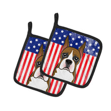 Load image into Gallery viewer, American Flag and Boxer Pot Holders - Set of 2 - Heat-Resistant Kitchen Essentials BB2153PTHD
