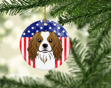 Load image into Gallery viewer, American Flag and Cavalier Spaniel Ceramic Ornament BB2154CO1