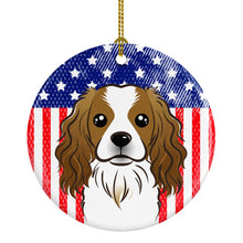 Load image into Gallery viewer, American Flag and Cavalier Spaniel Ceramic Ornament BB2154CO1