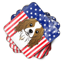 Load image into Gallery viewer, American Flag and Cavalier Spaniel Foam Coaster