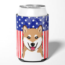 Load image into Gallery viewer, American Flag and Shiba Inu Can or Bottle Hugger BB2155CC