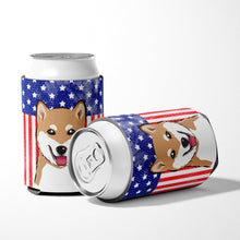 Load image into Gallery viewer, American Flag and Shiba Inu Can or Bottle Hugger BB2155CC